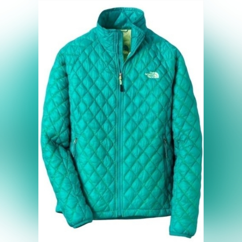 The North Face Thermoball Long Sleeve Full Zip Green Blue Teal Jacket Coat M